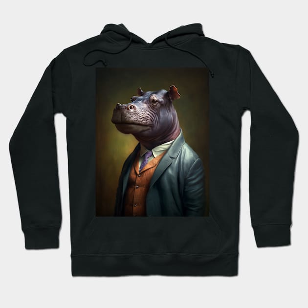 Royal Portrait of a Hippopotamus Hoodie by pxdg